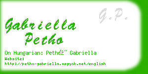 gabriella petho business card